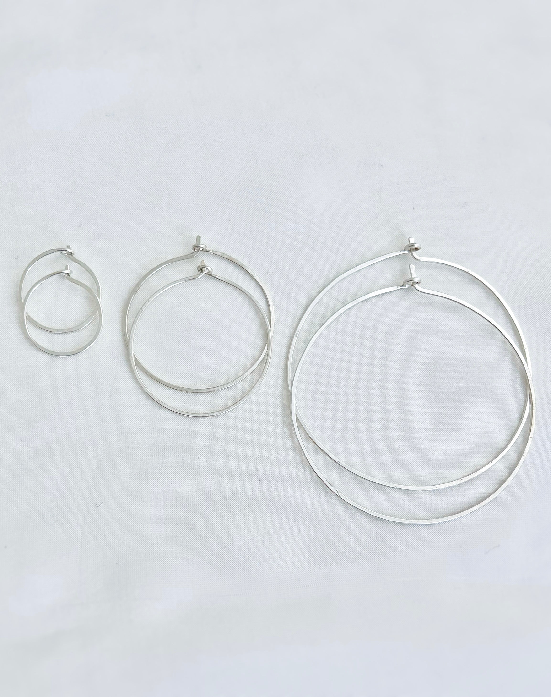 Hammered Textured Hoop Earrings Honey Ice - Main Image