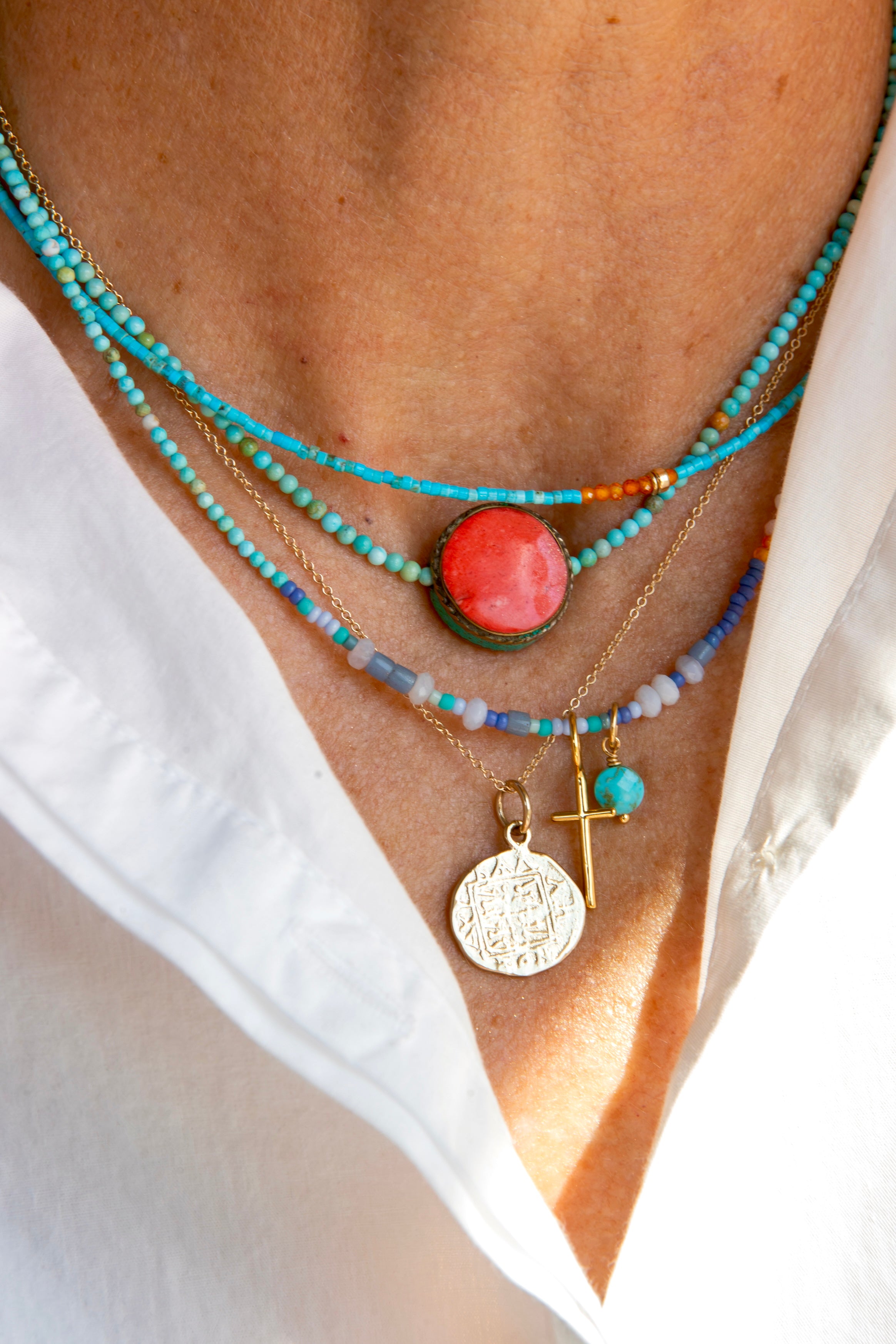 Anom.｜Turquoise Wrap Necklace Lucky 