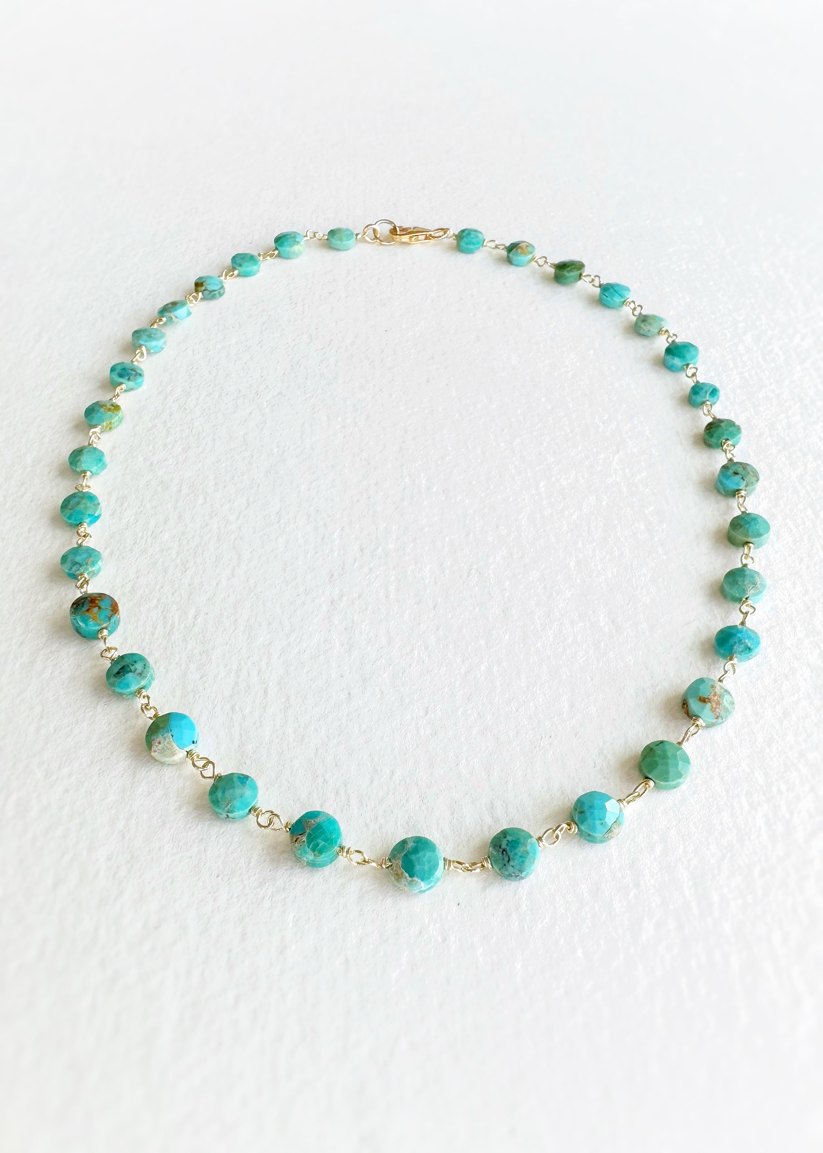 Turquoise Coin Necklace – Honey + Ice