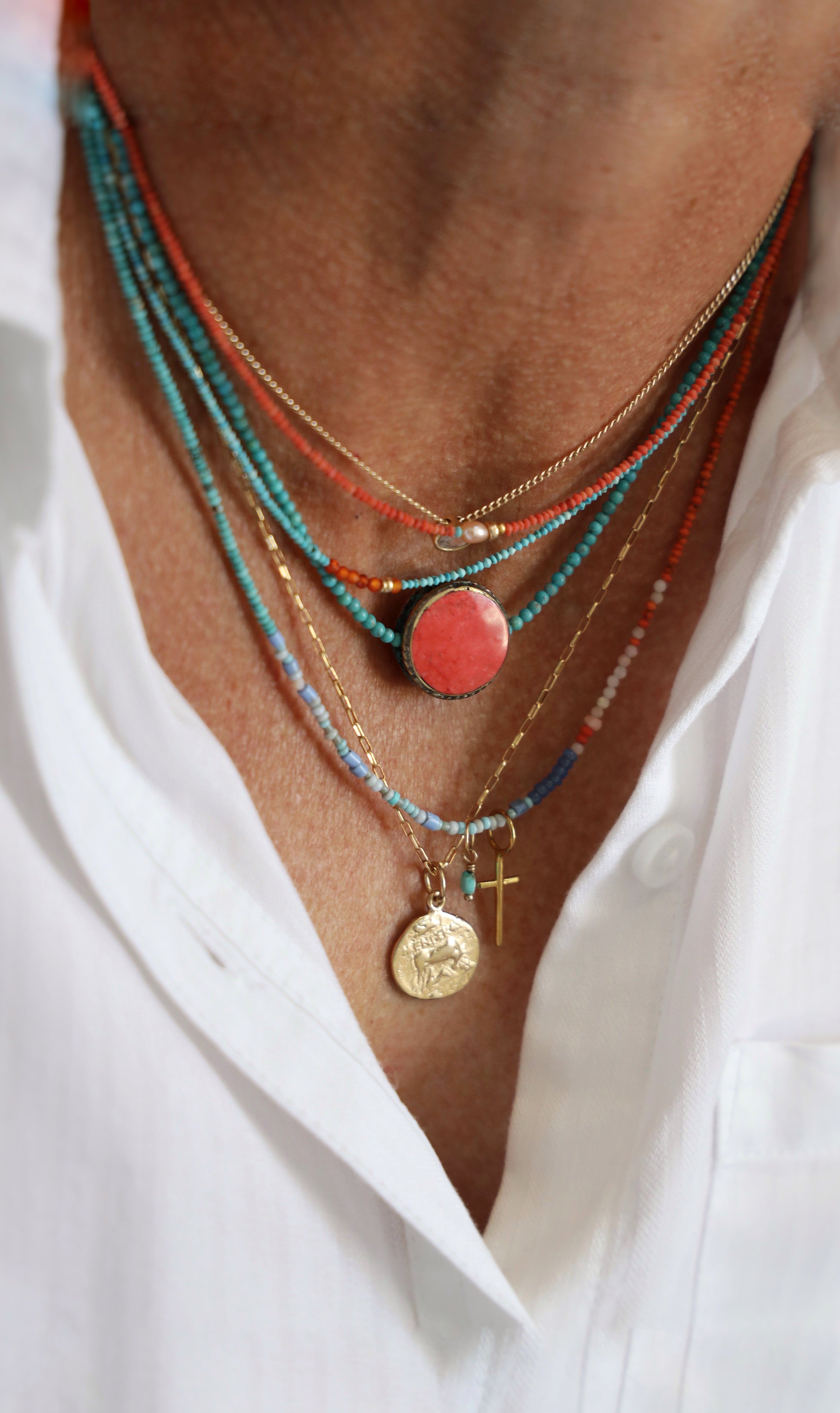 Peace+Courage Necklace – Honey + Ice